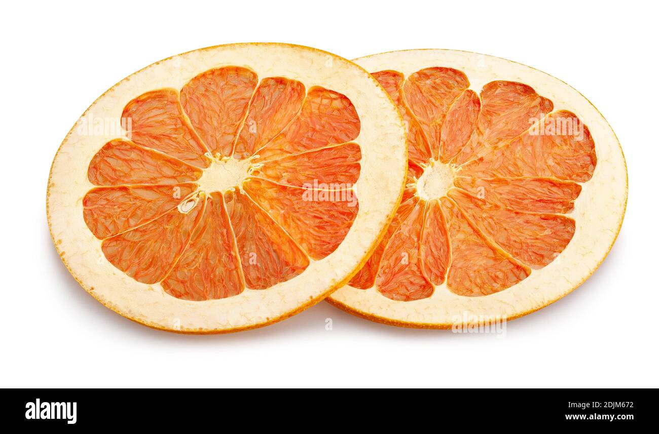 grapefruit chips path isolated on white Stock Photo