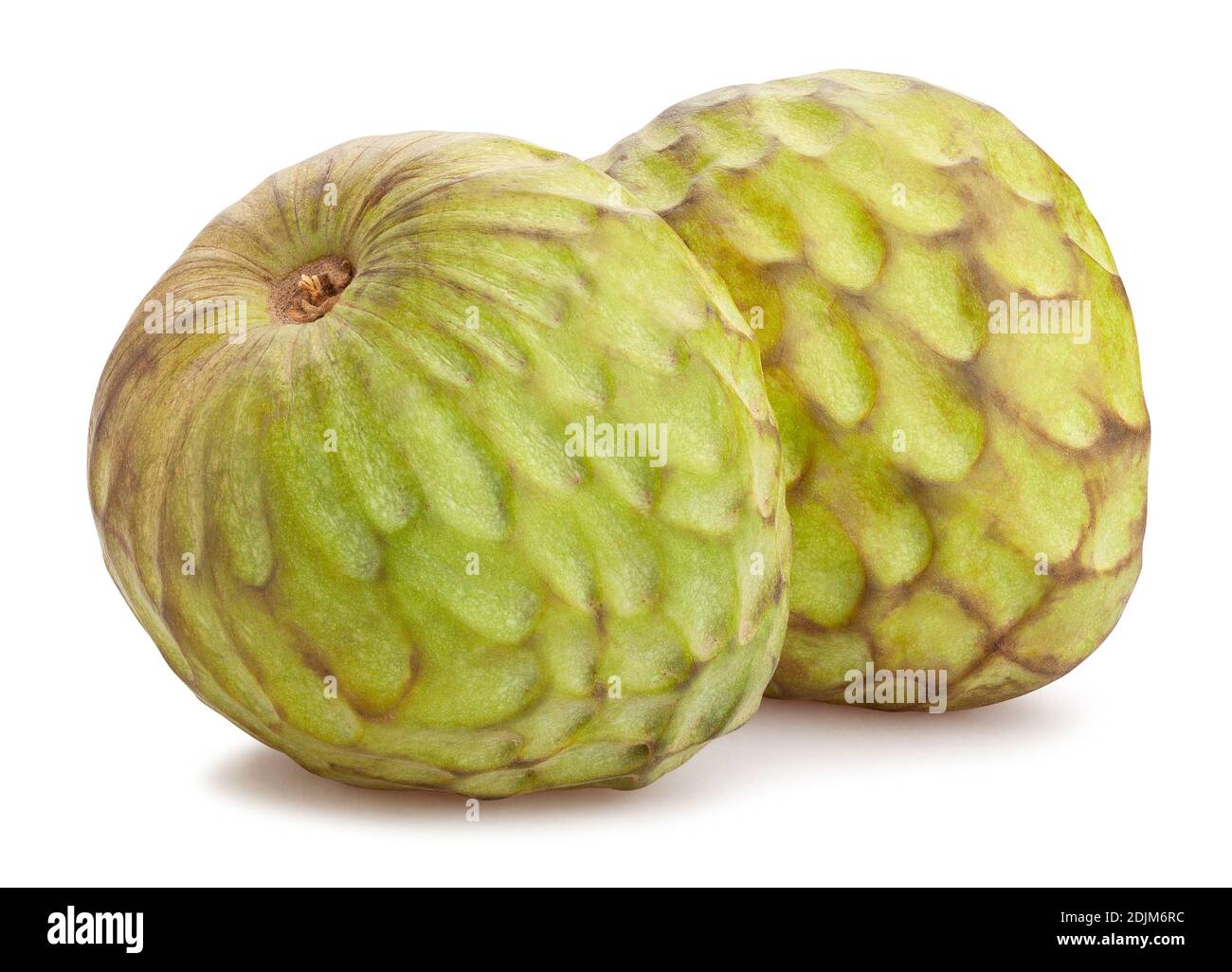 cherimoya path isolated on white Stock Photo