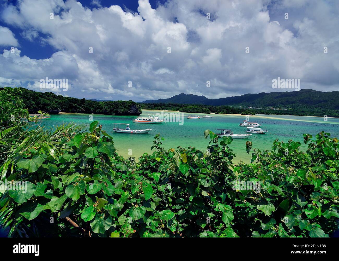 Kabira Bay, Beach, Rarelly Empty,From Observatory, Ishigaki, Yahema Islands, Okinawa, Ryukyu Islands, Japan Stock Photo