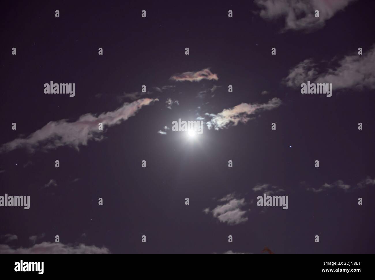full moon in the sky with clouds landscape Stock Photo - Alamy