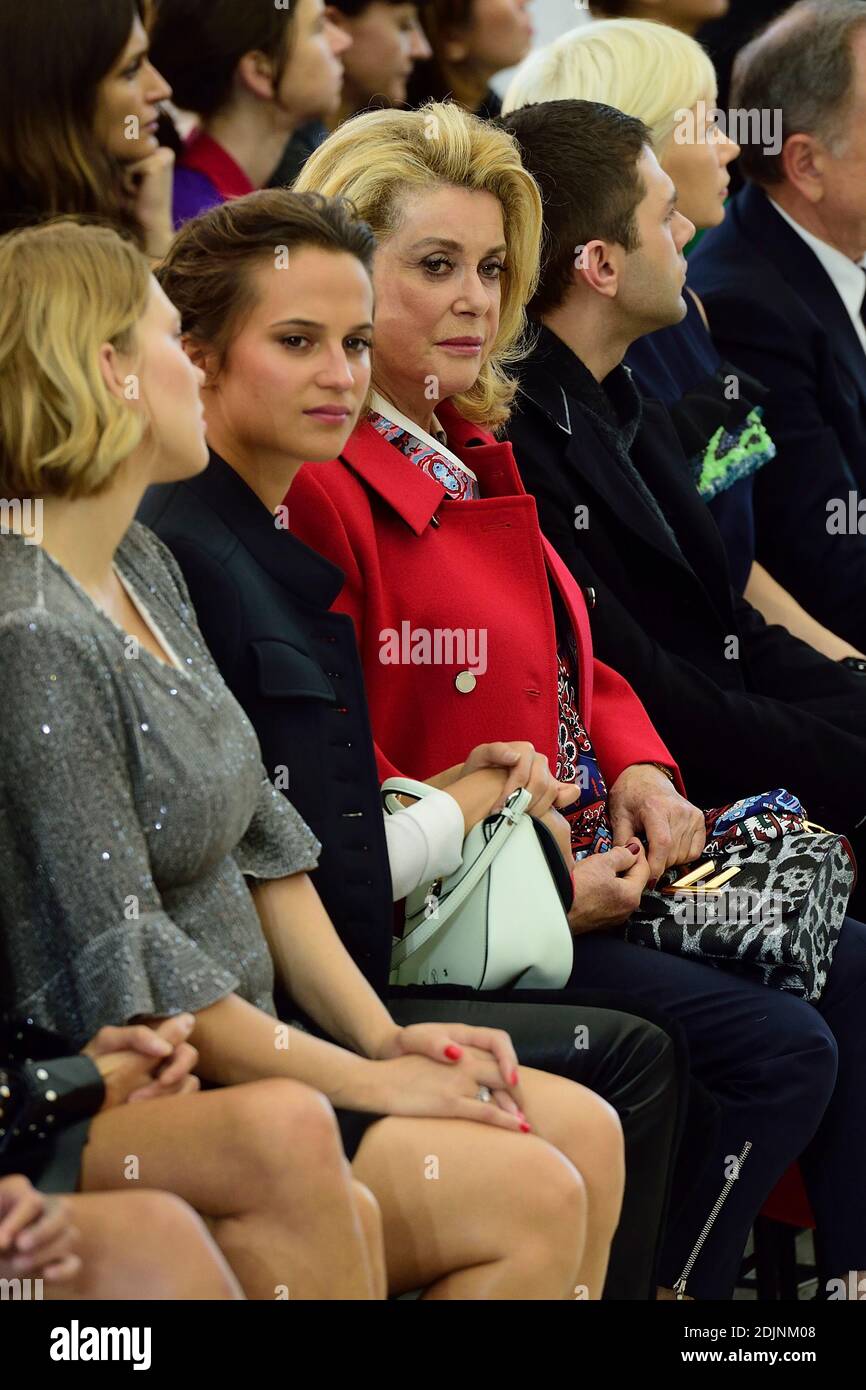 Lea Seydoux and Alicia Vikander attending the Louis Vuitton show as part of  Paris Fashion Week Ready to Wear Spring/Summer 2017 in Paris, France on  October 05, 2016. Photo by Aurore Marechal/ABACAPRESS.COM