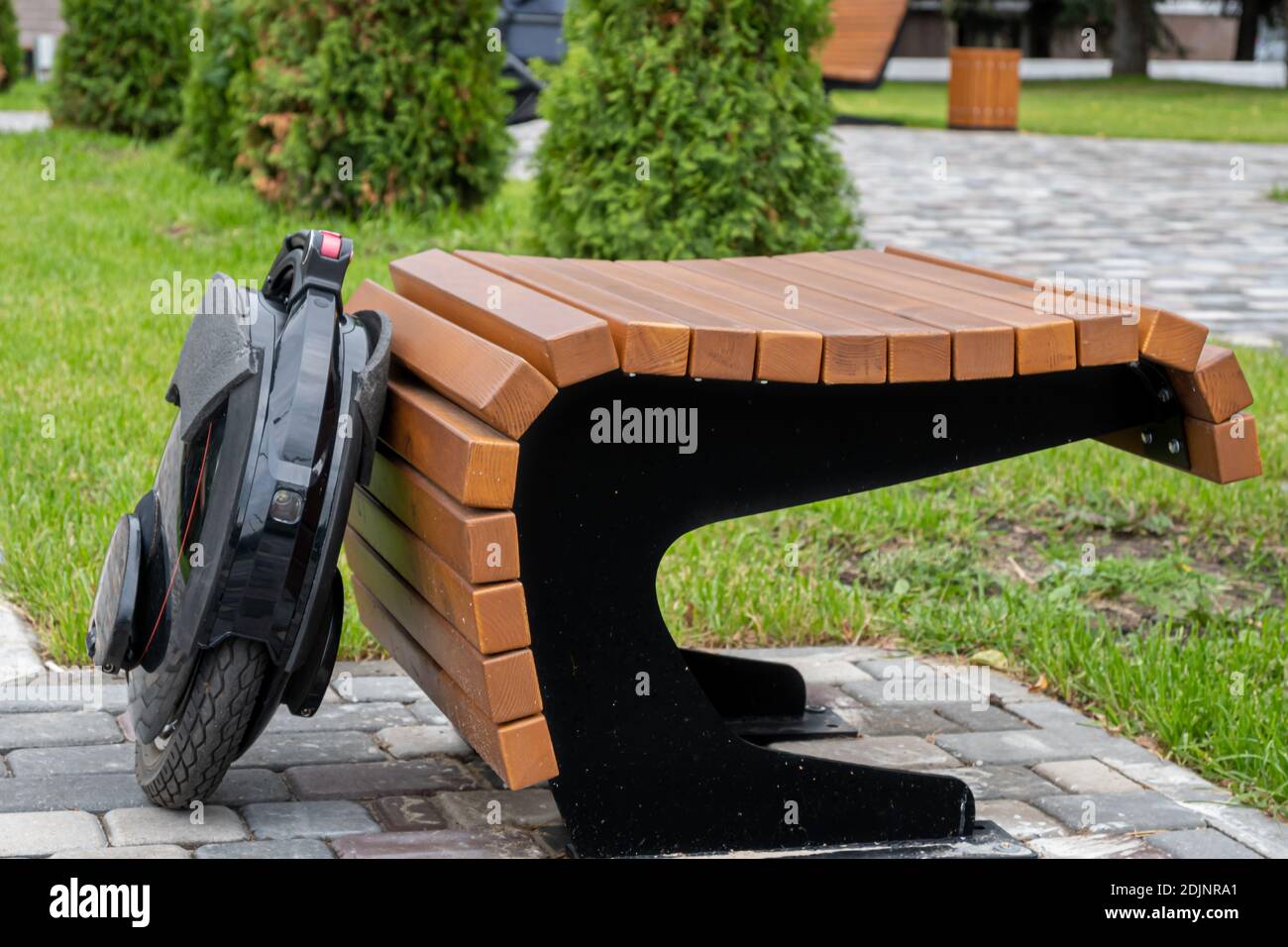 Black electric mono wheel, innovative personal vehicle, self-balancing ...