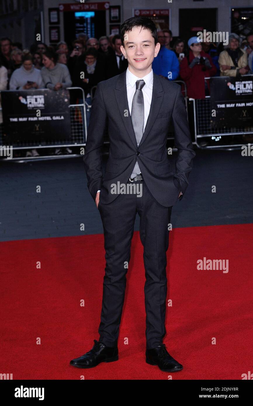 Lewis MacDougall attending the premiere of A Monster Calls as part of ...
