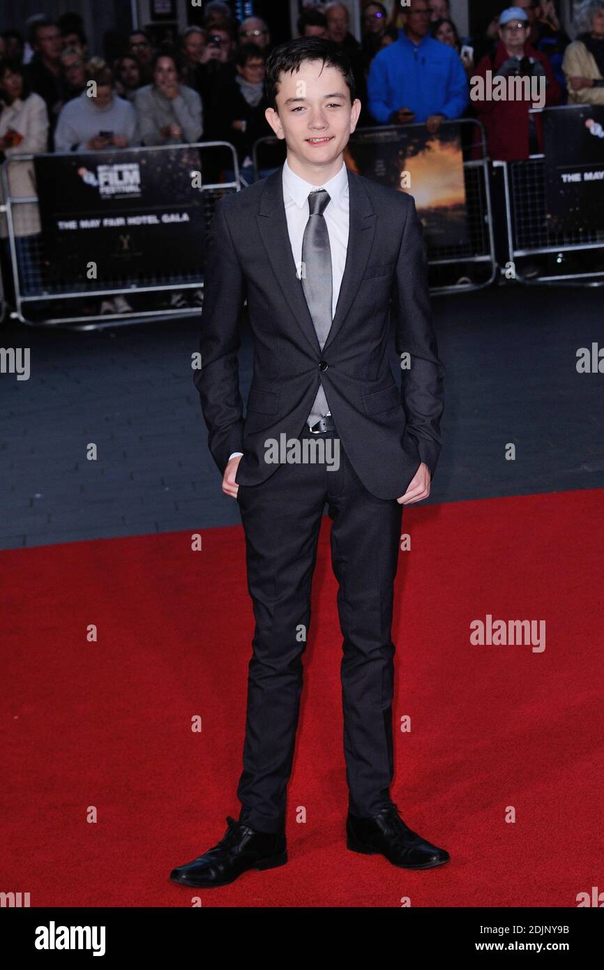 Lewis MacDougall attending the premiere of A Monster Calls as part of ...