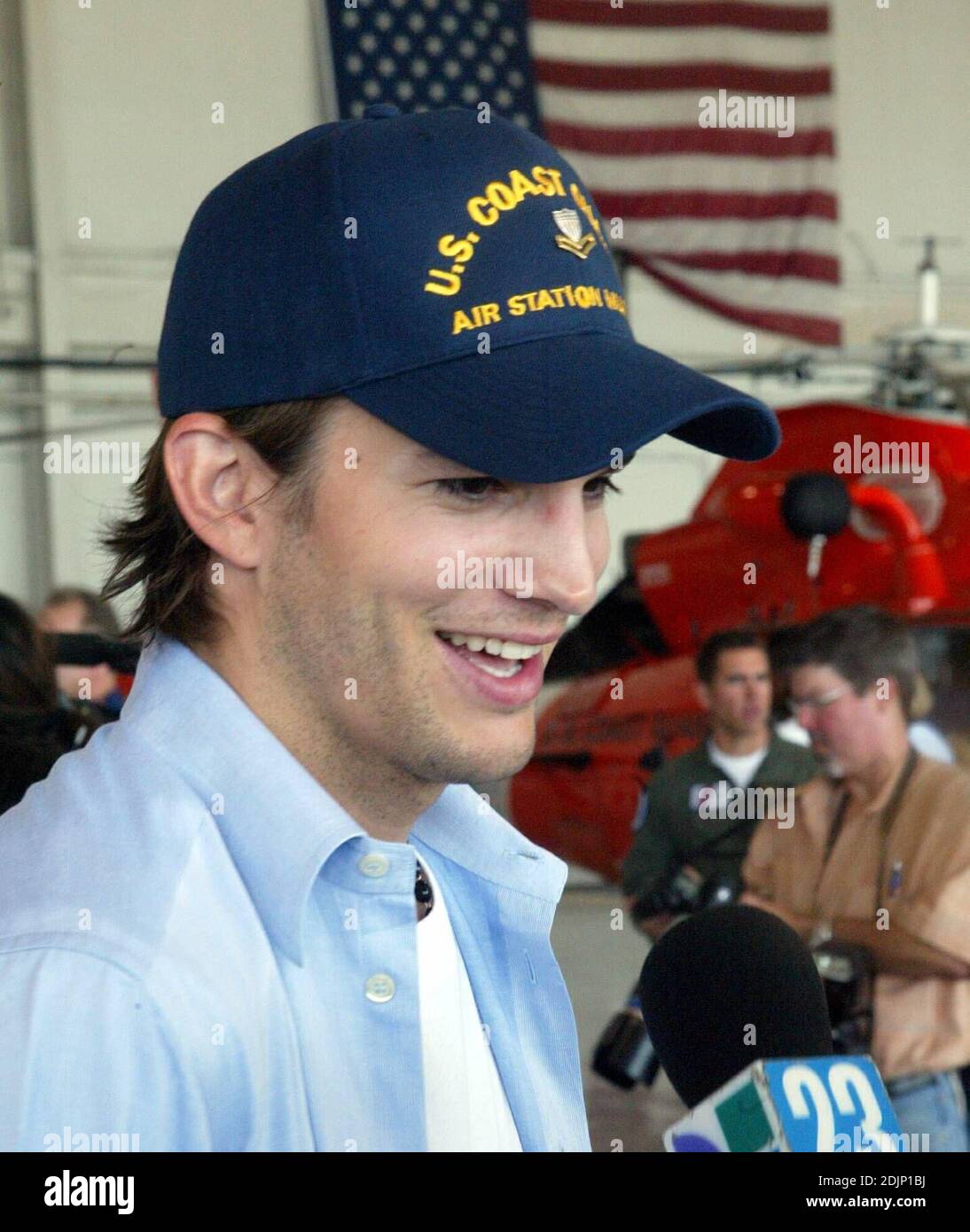 Kevin Costner and Ashton Kutcher visit a Miami U.S. Coast