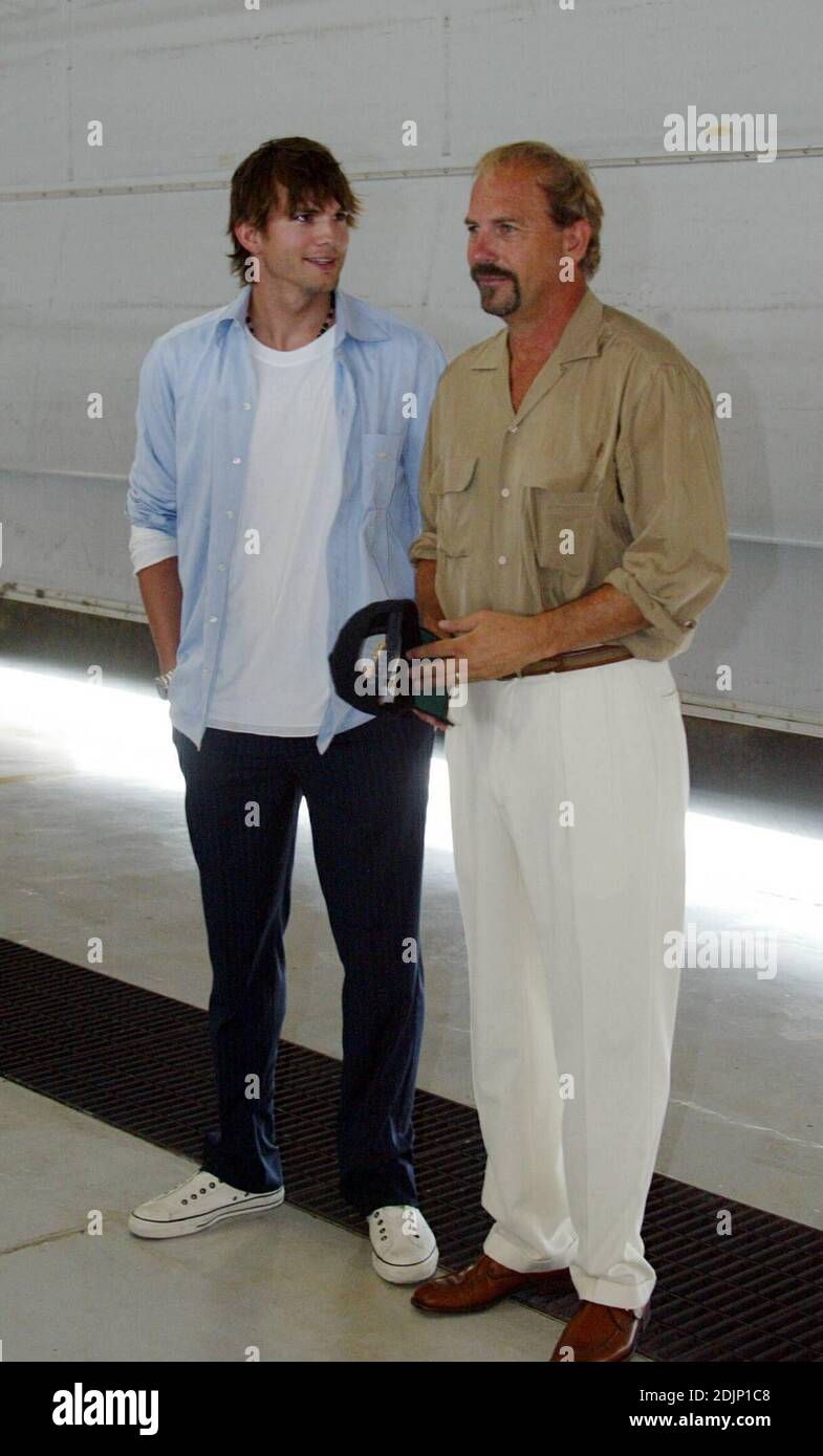 Kevin Costner and Ashton Kutcher visit a Miami U.S. Coast Guard station