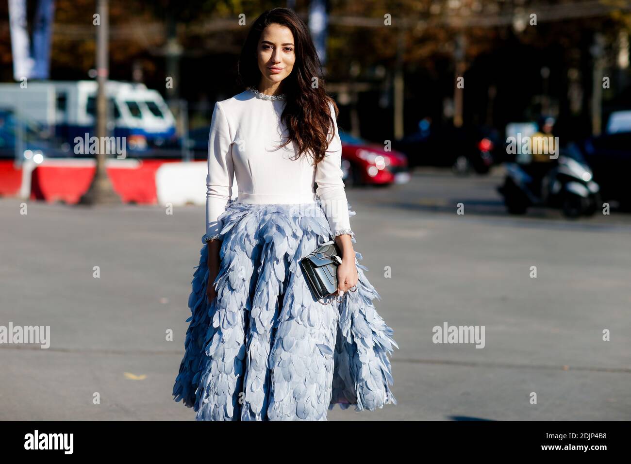 Street style, blogger Tamara Kalinic (The Glam and Glitter) arriving at