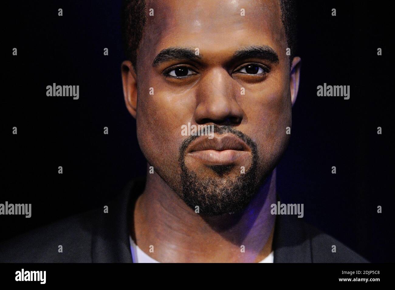 Kanye West's wax figures featured at Madame Tussauds in London, England