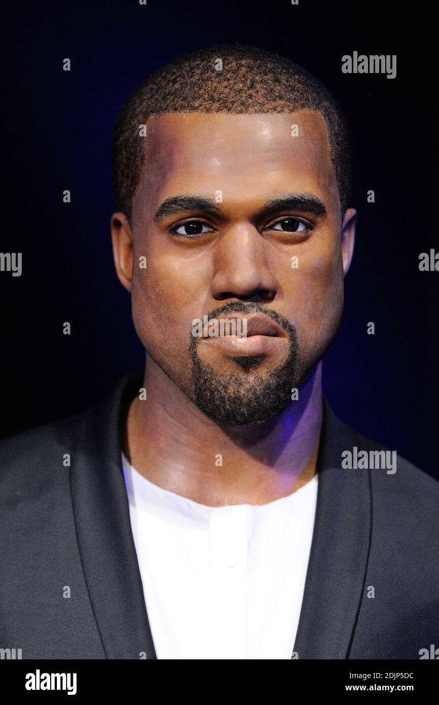 Kanye West's wax figures featured at Madame Tussauds in London, England