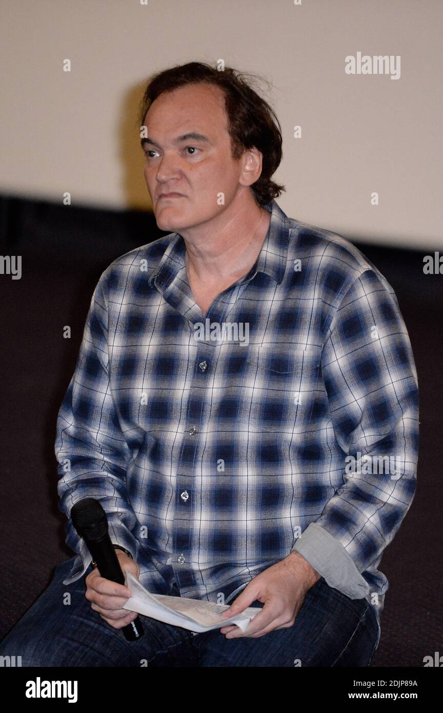 Quentin Tarantino presents the film Drive He Said (Vas y Fonce) at Cinema Comoedia ahead of the 8th Lumiere Festival in Lyon, France on October 10, 2016. Photo by Julien Reynaud/APS-Medias/ABACAPRESS.COM Stock Photo