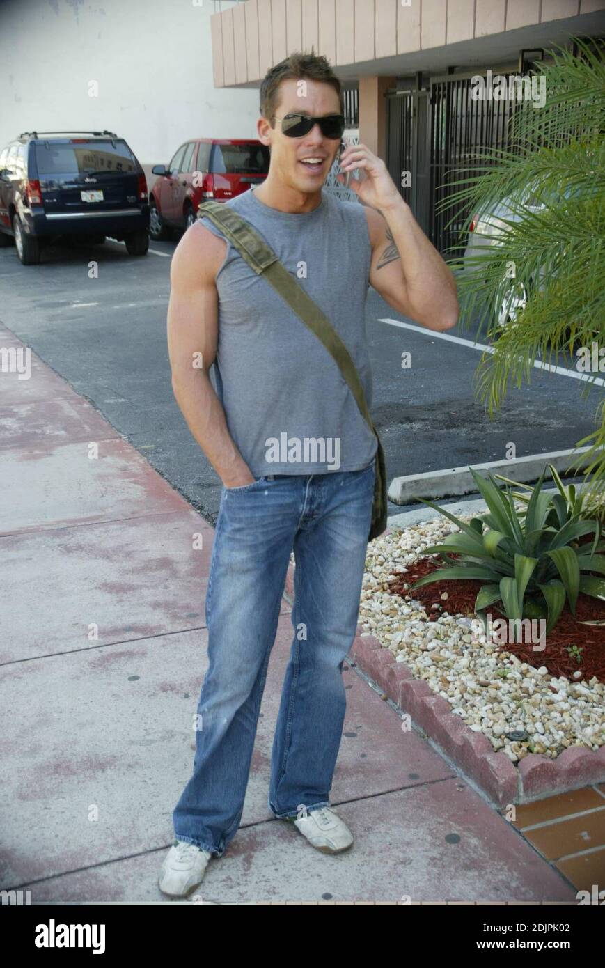 Exclusive!! HGTV Design Star winner David Bromstad walks on Ocean Drive