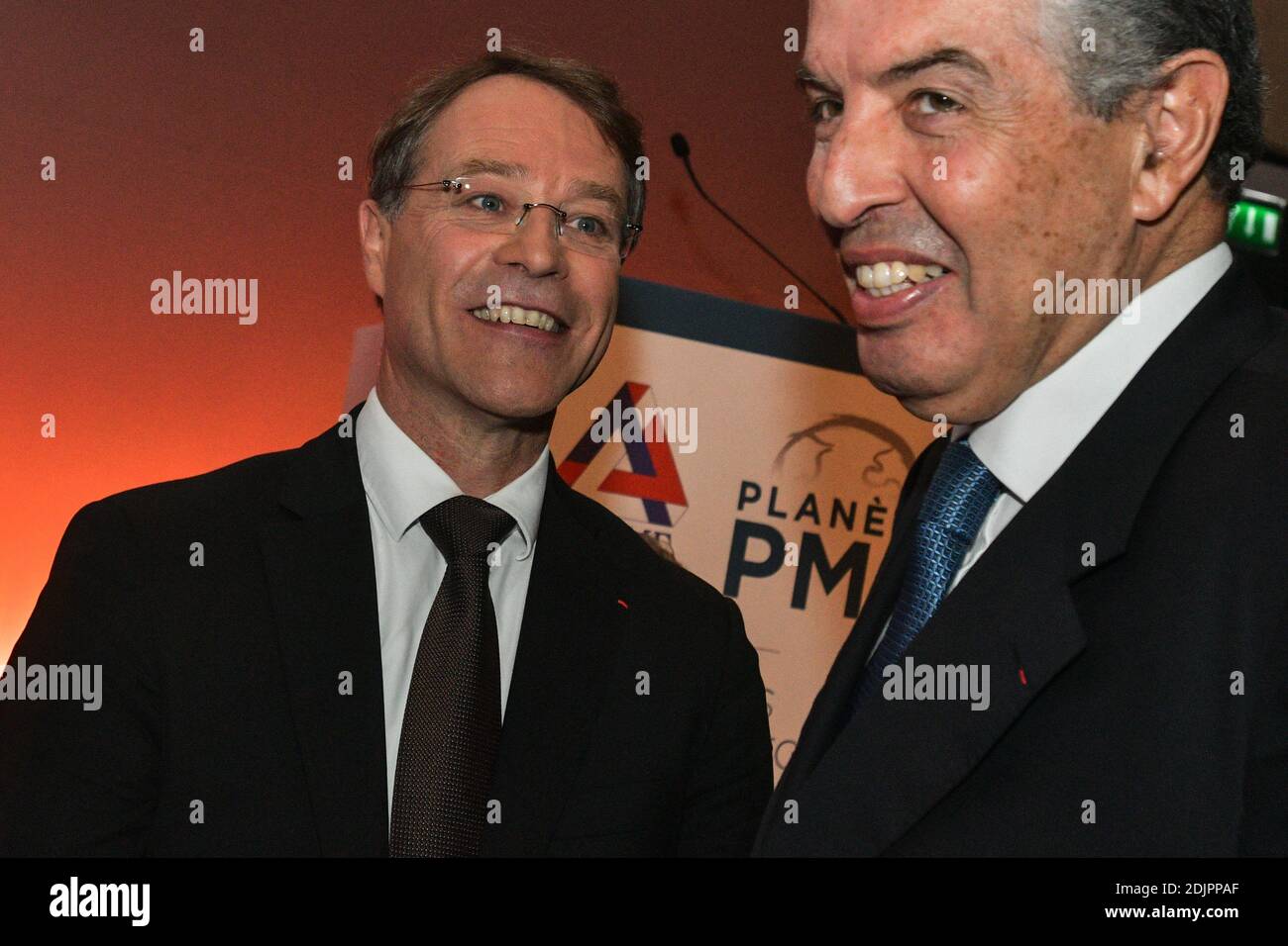 Head of CGPME Francois Asselin is seen at the Planete PME fair held at the Palais Brongniart on October 17, 2016, in Paris, France. Photo by Yann Korbi/ABACAPRESS.COM Stock Photo