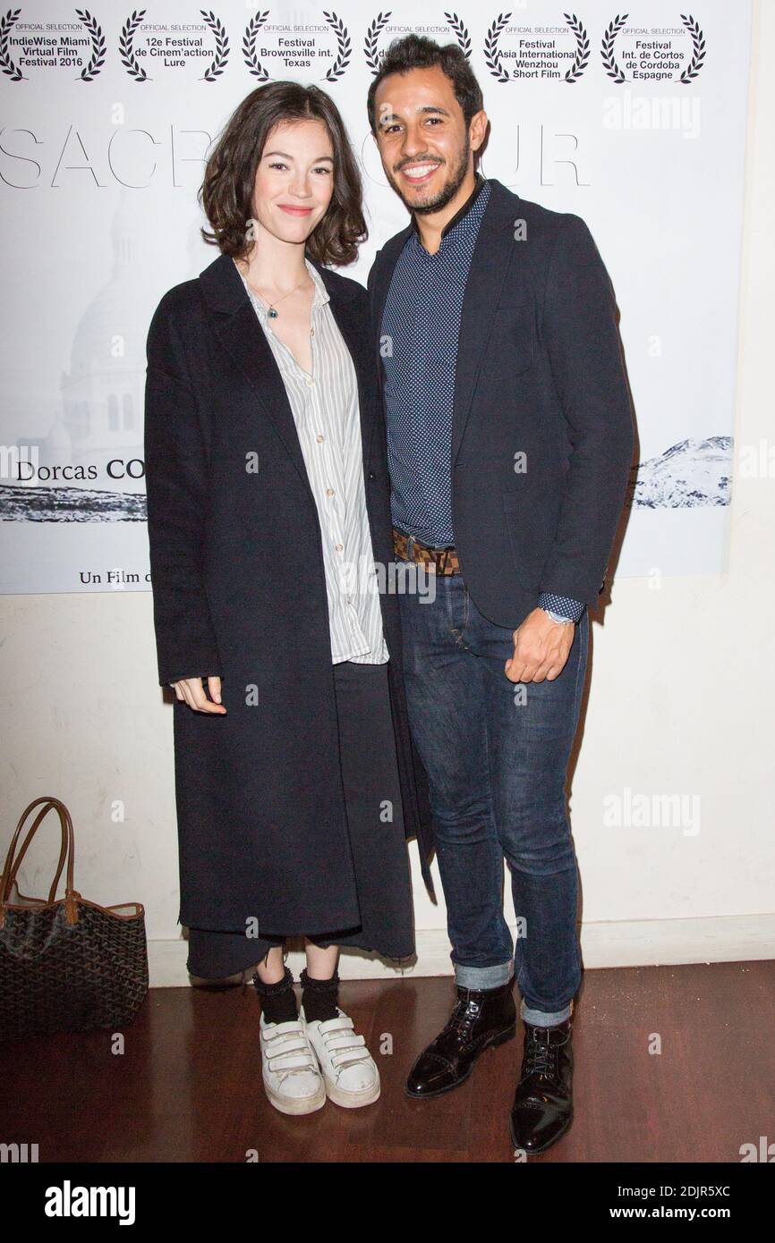 Dorcas Coppin, Samir Harrag attending the Sacre Coeur premiere in Paris