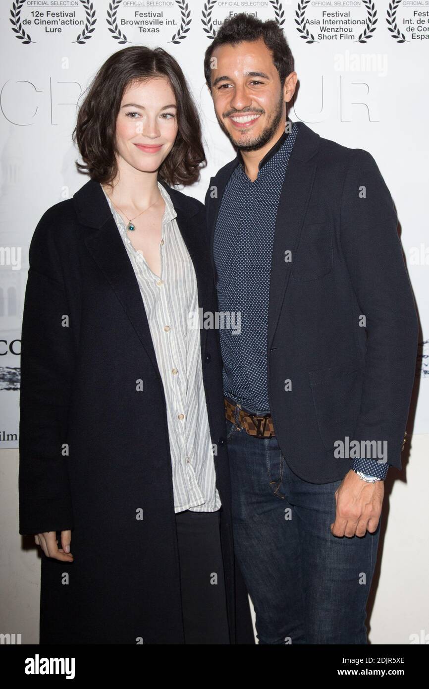 Dorcas Coppin, Samir Harrag attending the Sacre Coeur premiere in Paris