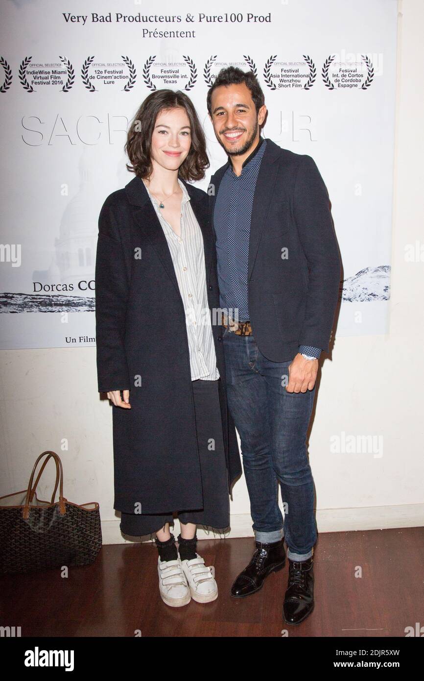 Dorcas Coppin, Samir Harrag attending the Sacre Coeur premiere in Paris