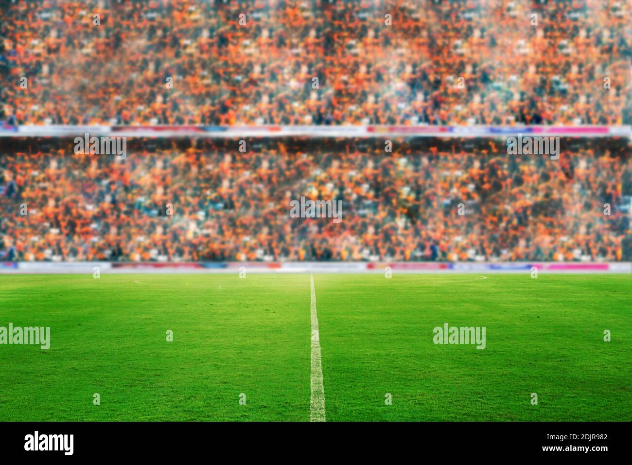 View Of Soccer Field With People In Background Stock Photo - Alamy