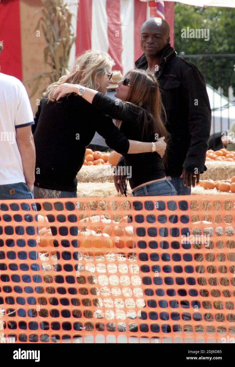 Heidi Klum and Seal take their growing brood to the Pumpkin Patch in West Hollywood, Ca. The children played with skeletons and ran around in a  bouncy pumpkin.  They even took a ride on ponies but the pair refused to get their faces painted. The family spent two hours in the Halloween hotspot before selecting a few pumpkins and heading home. 10/14/06 Stock Photo
