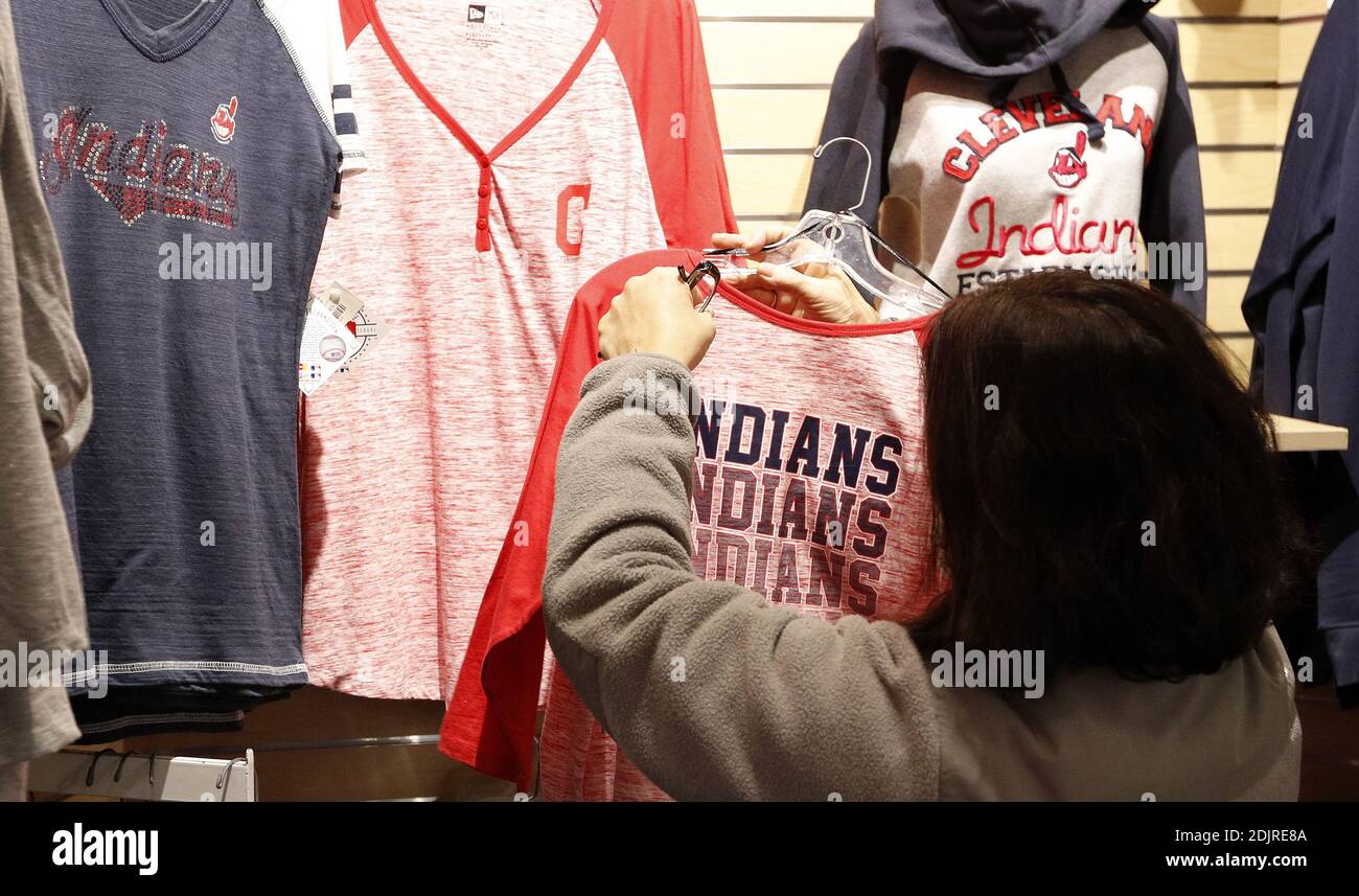 Cleveland, United States. 14th Dec, 2020. A woman shops for Cleveland  Indians merchandise at the team shop at Progressive Field in Cleveland,  Ohio on Monday, December 14, 2020. The team announced today