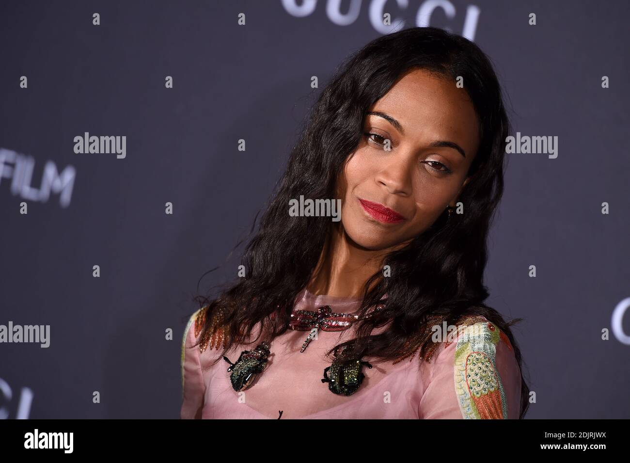 Zoe Saldana attends the 2016 LACMA Art + Film Gala honoring Robert Irwin and Kathryn Bigelow presented by Gucci at LACMA on October 29, 2016 in Los Angeles, California. Photo by Lionel Hahn/AbacaUsa.com Stock Photo