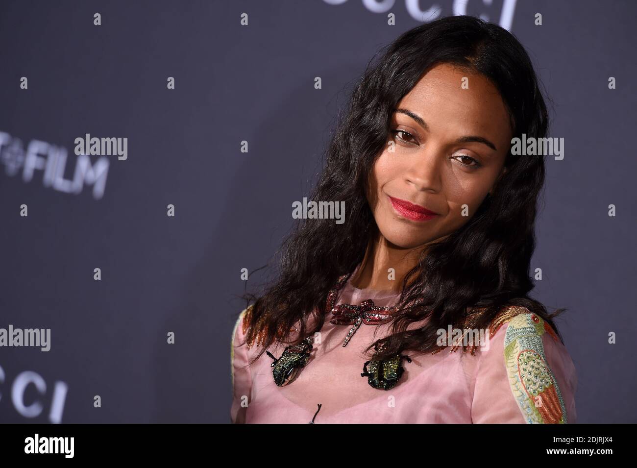 Zoe Saldana attends the 2016 LACMA Art + Film Gala honoring Robert Irwin and Kathryn Bigelow presented by Gucci at LACMA on October 29, 2016 in Los Angeles, California. Photo by Lionel Hahn/AbacaUsa.com Stock Photo