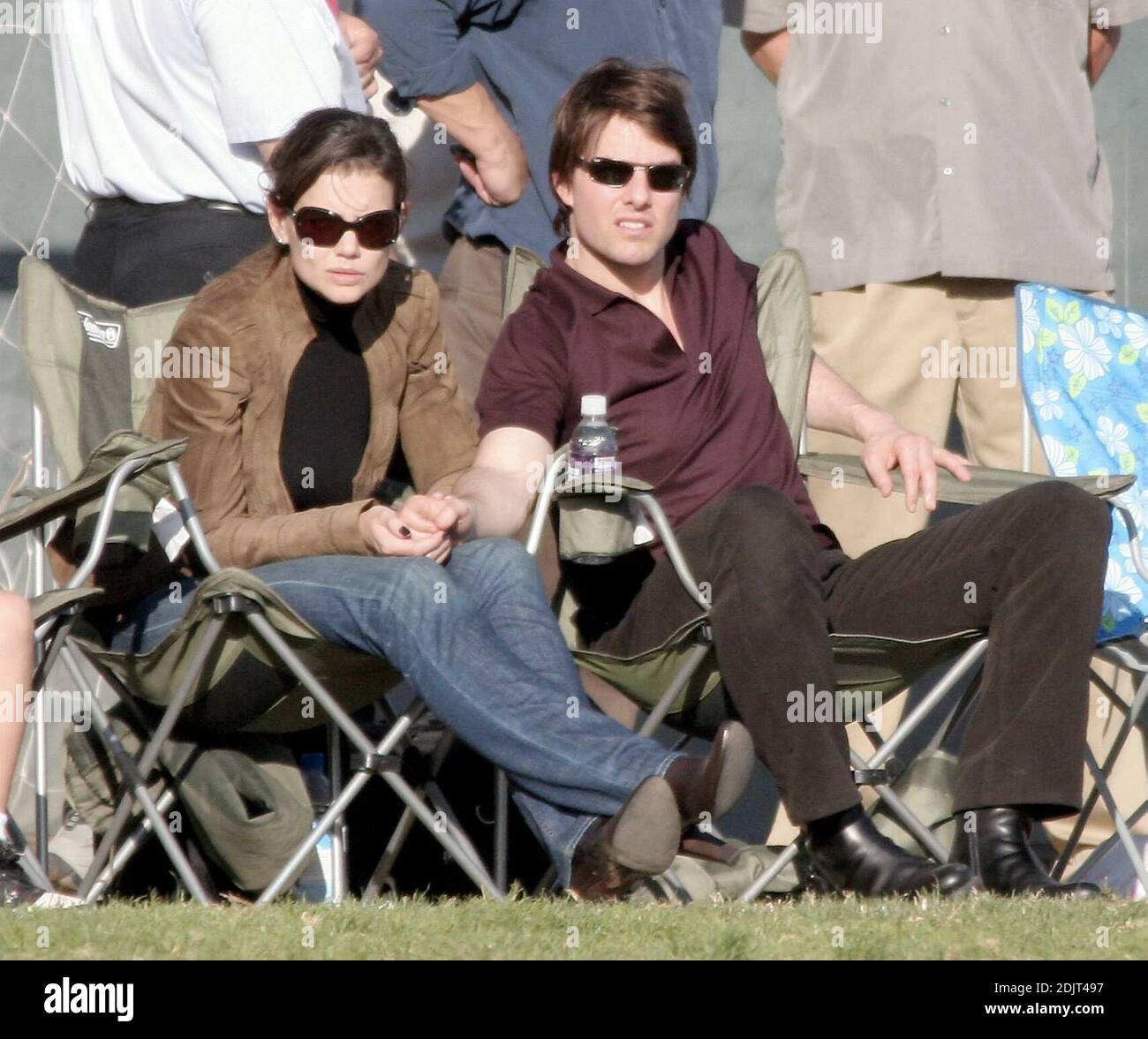 Tom and Katie spend a day at the ball park with Tom's adopted children