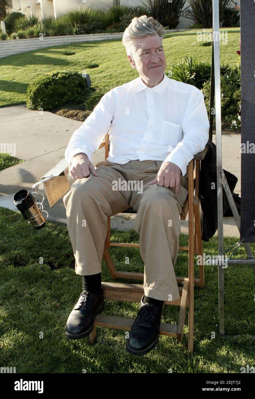 David Lynch takes a new approach to promote his new film, Inland Empire with Laura Dern, in Hollywood, Ca. 11/9/06 Stock Photo