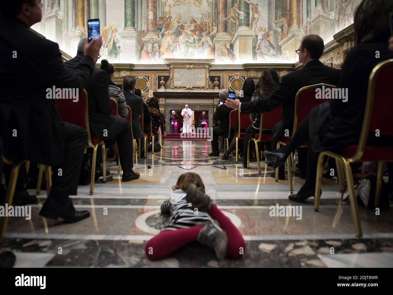 The Habsburg family led by Karl von Habsburg meets pope Francis during a private audience at the Vatican on November 5, 2016. In the Clementine Hall Pope Francis received three hundred members of the Habsburg family, in Rome on the occasion of the Jubilee of Mercy. Photo by ABACAPRESS.COM Stock Photo