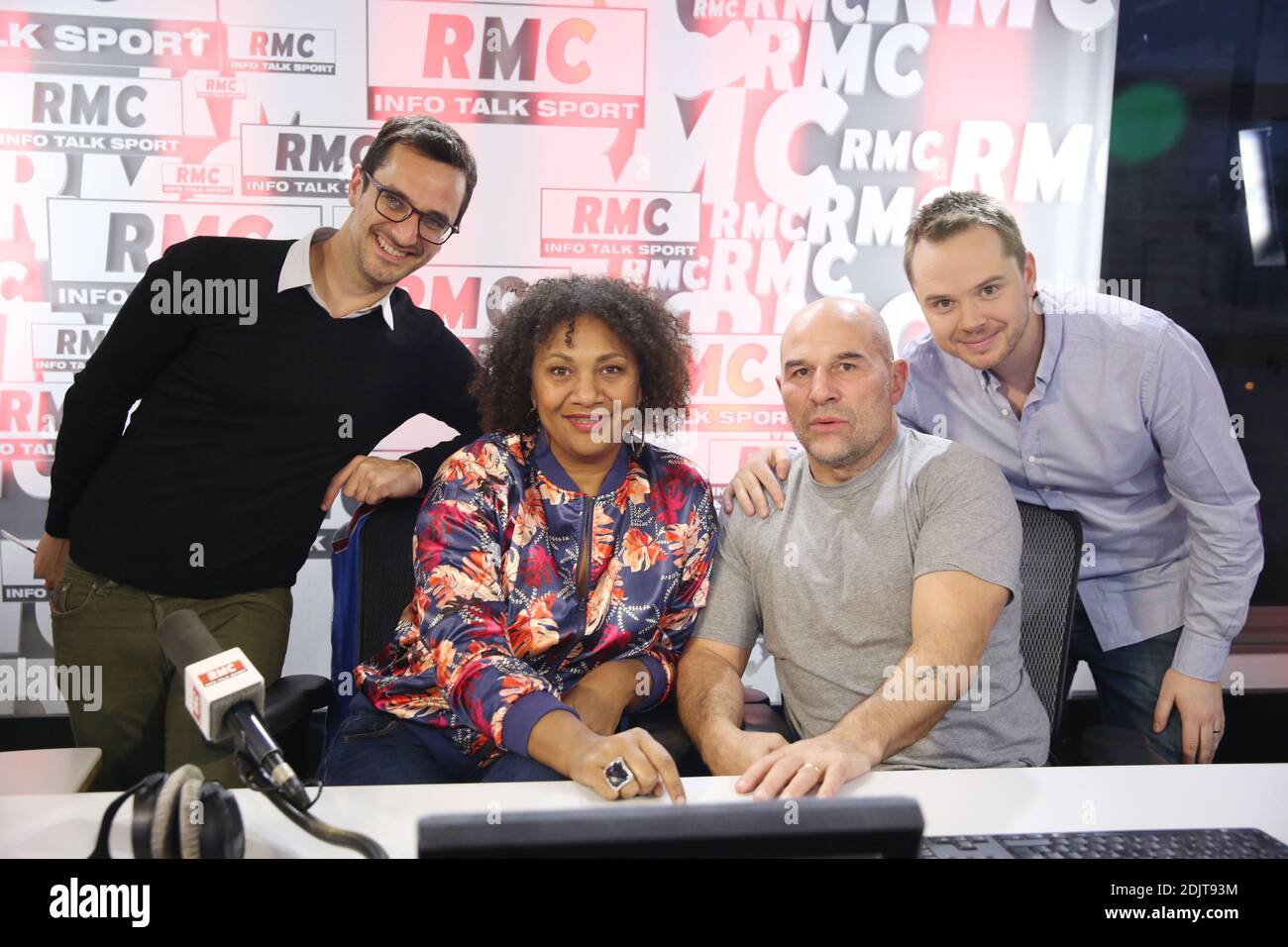 Exclusive - Pierre Dorian, Adrien Aigoin, Maryse Ewanje-Epee and Vincent  Moscato at the 'Super Moscato Show' talk show on RMC Radio, in Paris,  France, on November 07, 2016. Photo by Jerome Domine/ABACAPRESS.COM