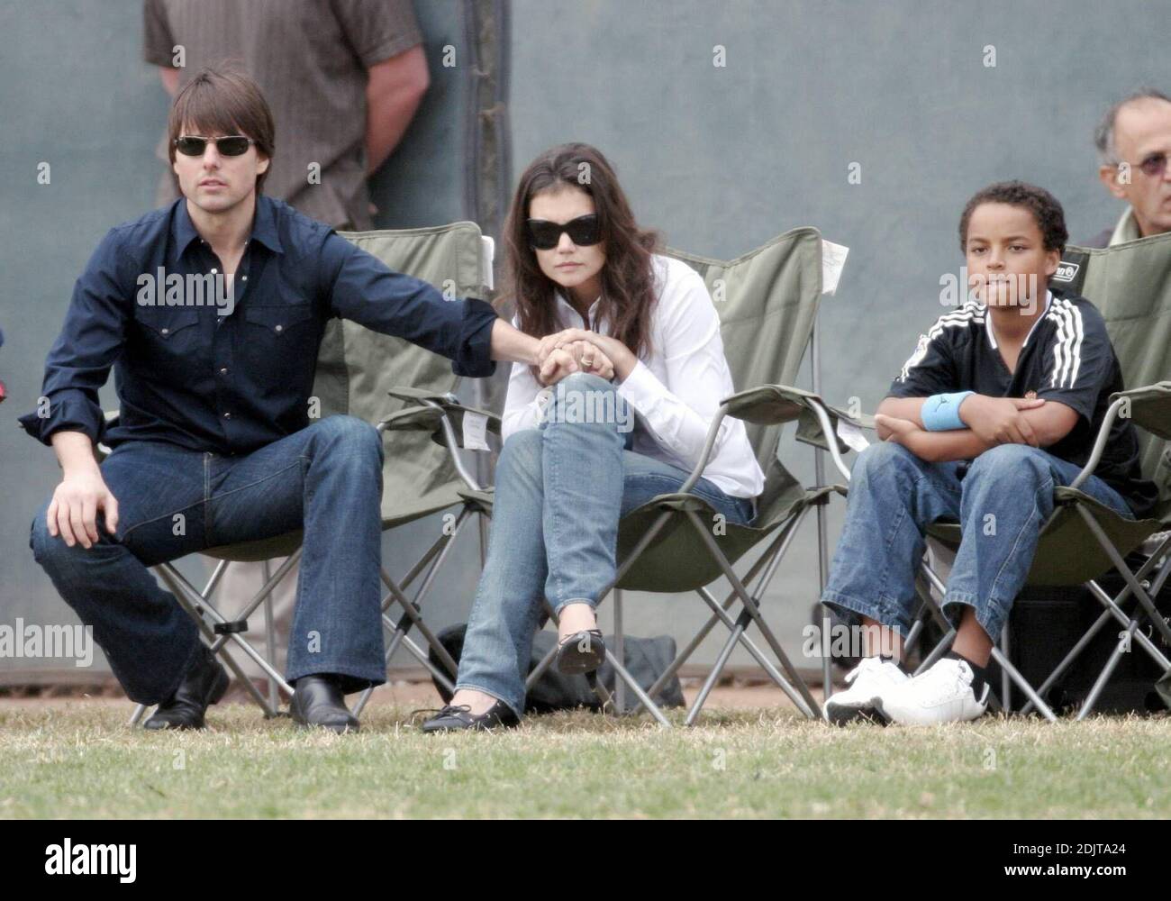 Tom Cruise and Katie Holmes make an appearance at Isabella's soccer match  in Beverly Hills, Ca. one week before their wedding in Italy. The couple  were very tactile and kept hugging and