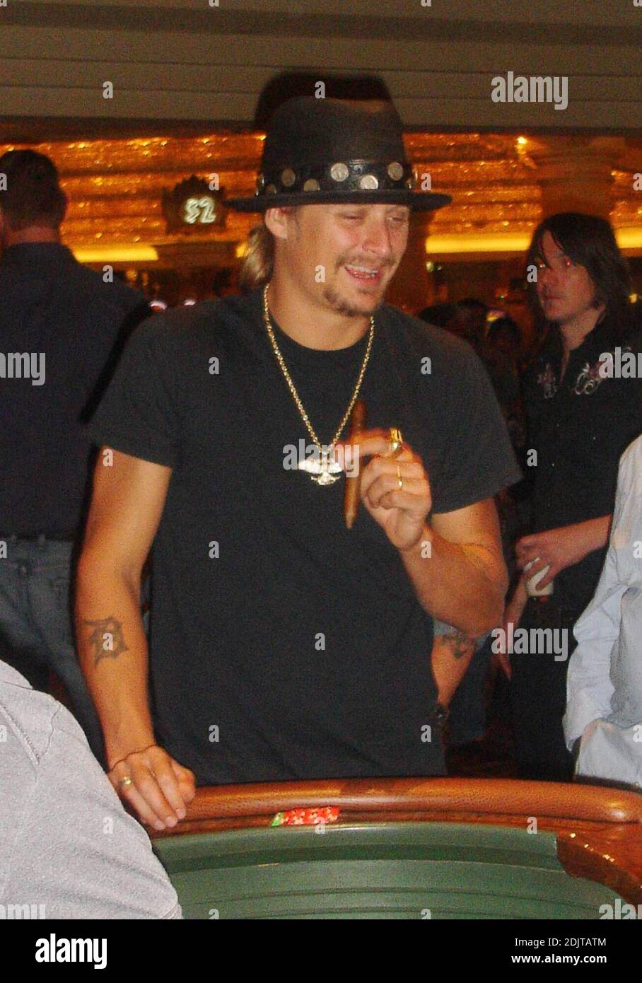 Kid Rock must be winning judging by the grin on his face as he hits the craps tables in Las Vegas, Nv. His wife Pamela Anderson, was no where to be seen after she reportedly suffered a miscarriage last week. 11/17/06 Stock Photo