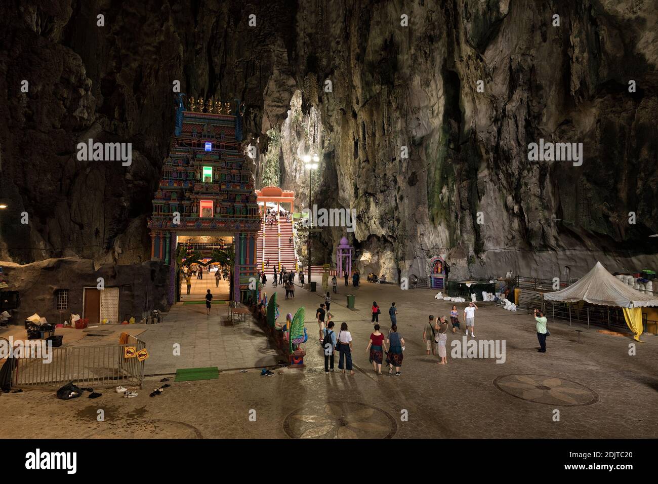 Kuala Lumpur, Malaysia - September 7, 2018: Tourists seen exploring and praying in the Hindu Temple, Batu Caves, Malaysia. - Batu Caves are located ju Stock Photo