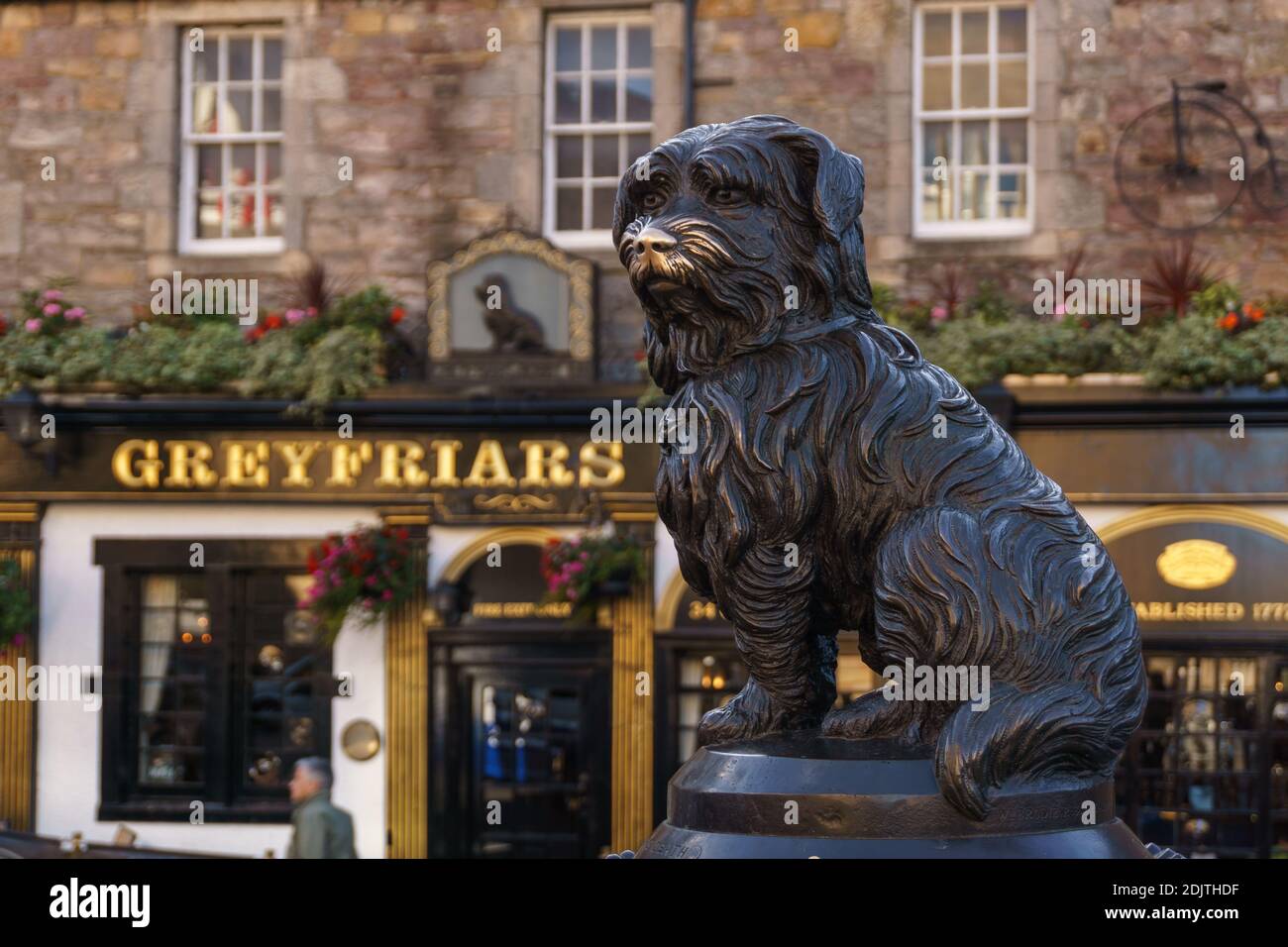 famous greyfriars dog metal statue in edinburgh Stock Photo