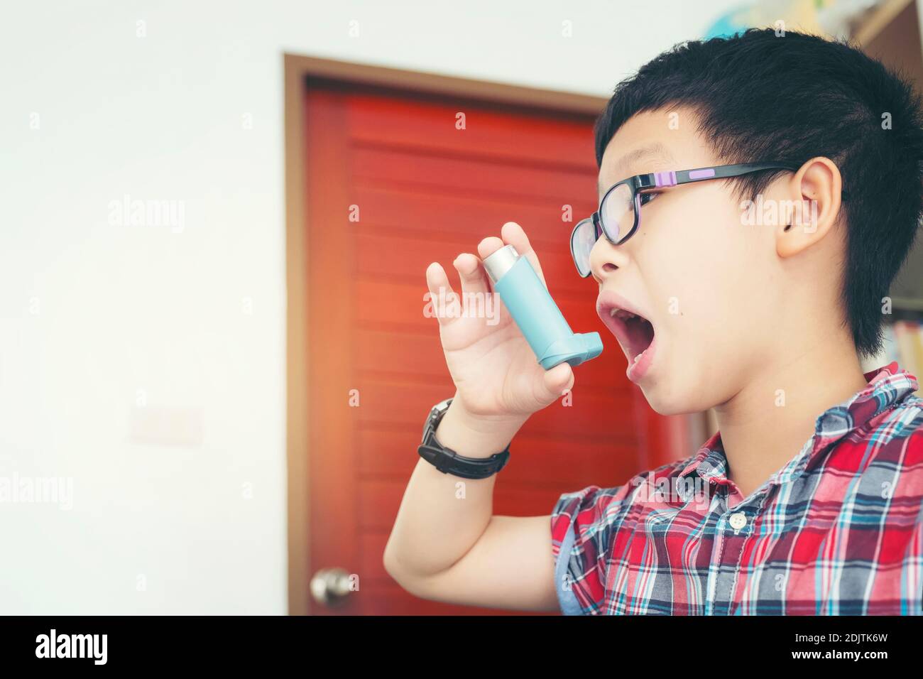 Boy Using Inhaler Asthma High Resolution Stock Photography and Images ...