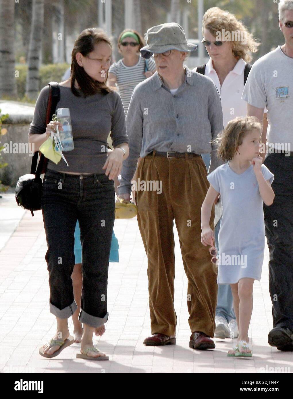 Woody Allen, wife SoonYi Previn and their two adopted daughters hit South Beach coming up to