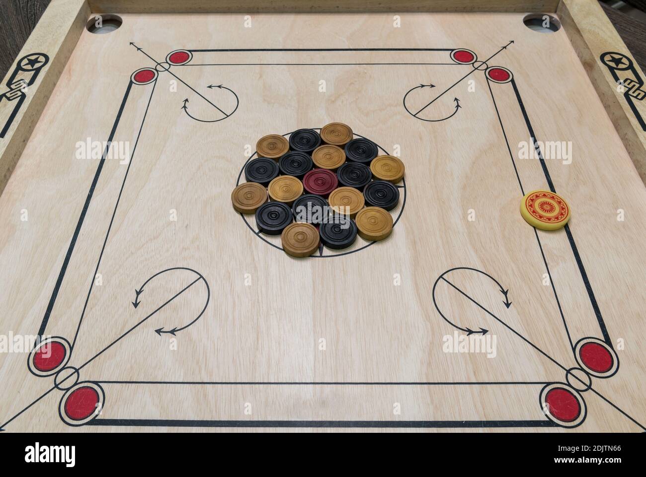 High Angle View Of Carrom Board Stock Photo - Alamy