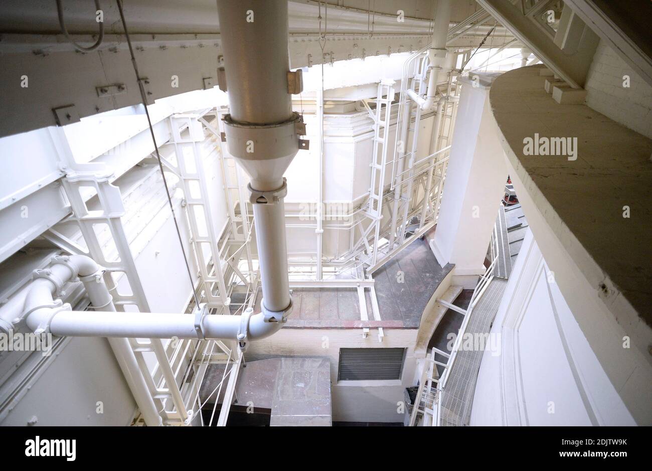 The Interior of the recently restored US Capitol dome is shown during a ...