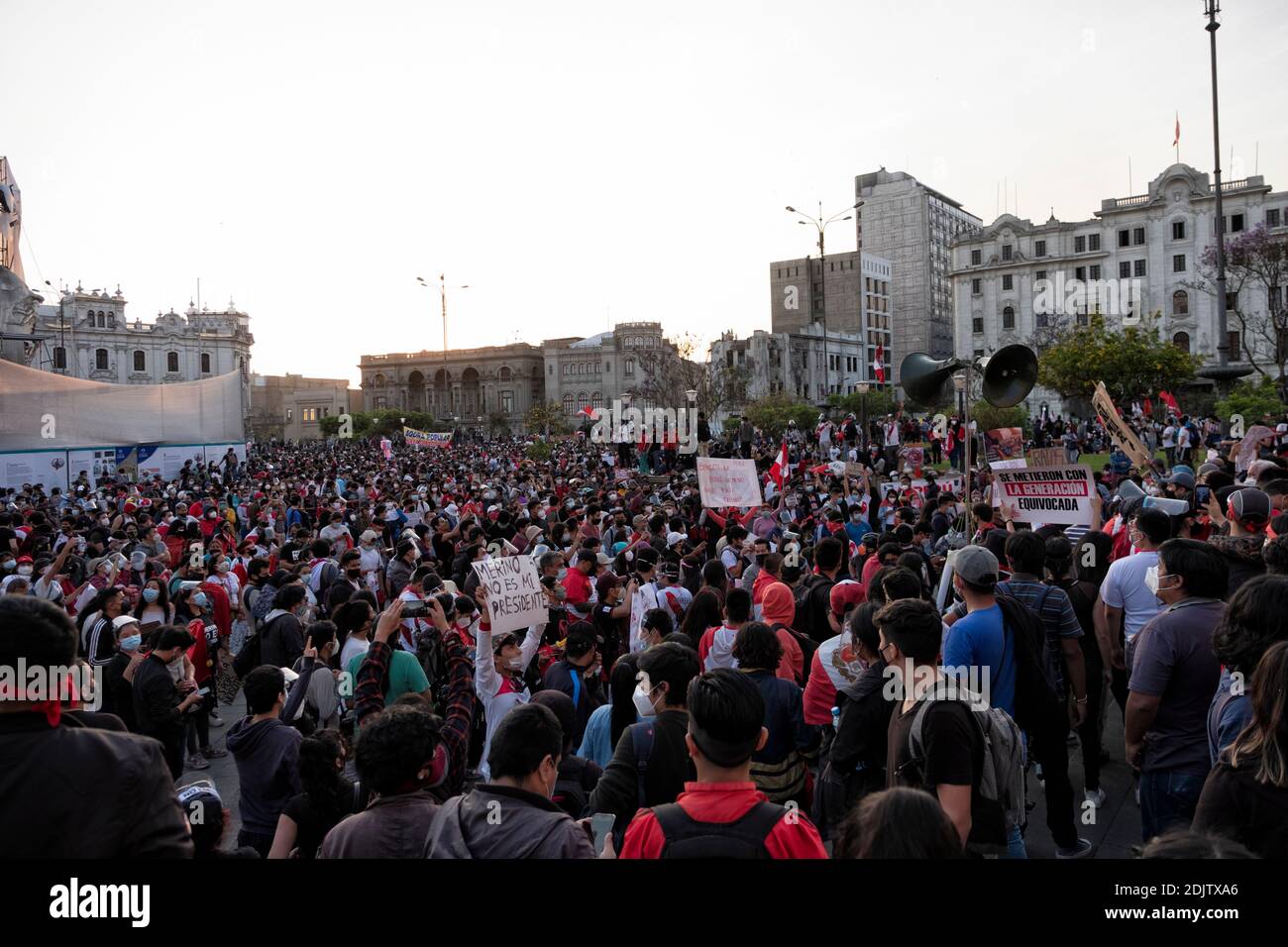 Marcha de Protesta. Lima, Peru Stock Photo