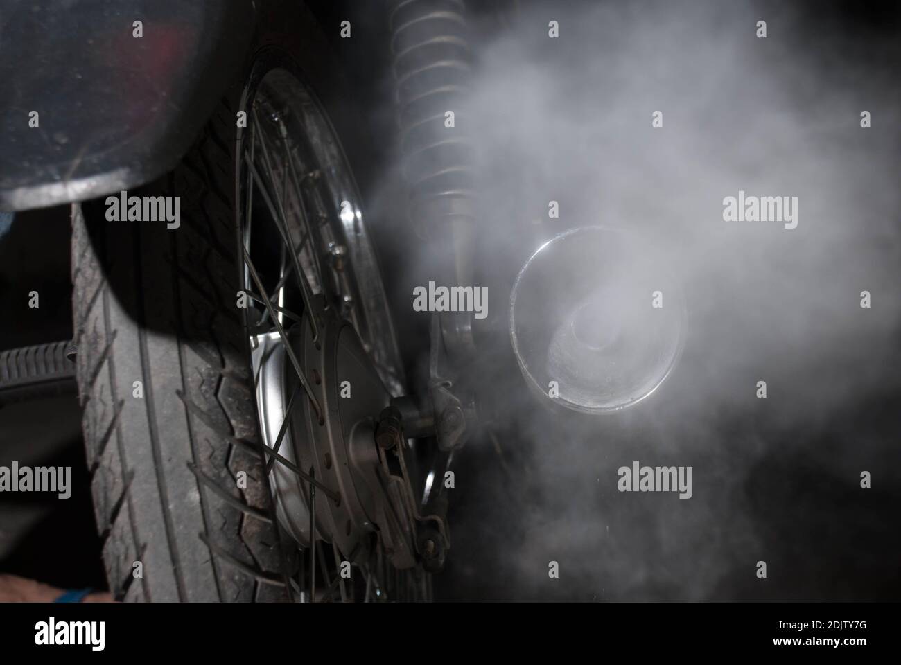 Smoke From Motorcycle Stock Photo Alamy