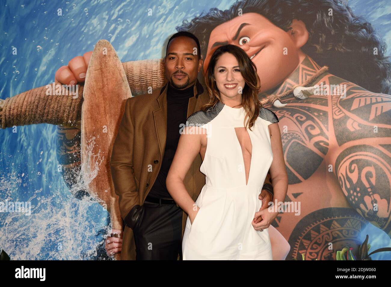 Jean-Luc Guizonne and Charlotte Namura lors de la premiere de Vaiana au grand Rex a Paris, France, le 16 novembre 2016. Photo by Alban Wyters/ABACAPRESS.COM Stock Photo