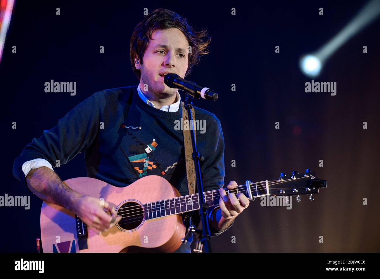 Vianney performs on stage during the Scoop Live concert at Amphitheatre Salle 3000 in Lyon, France on November 16, 2016. Photo by Julien Reynaud/APS-Medias/ABACAPRESS.COM Stock Photo