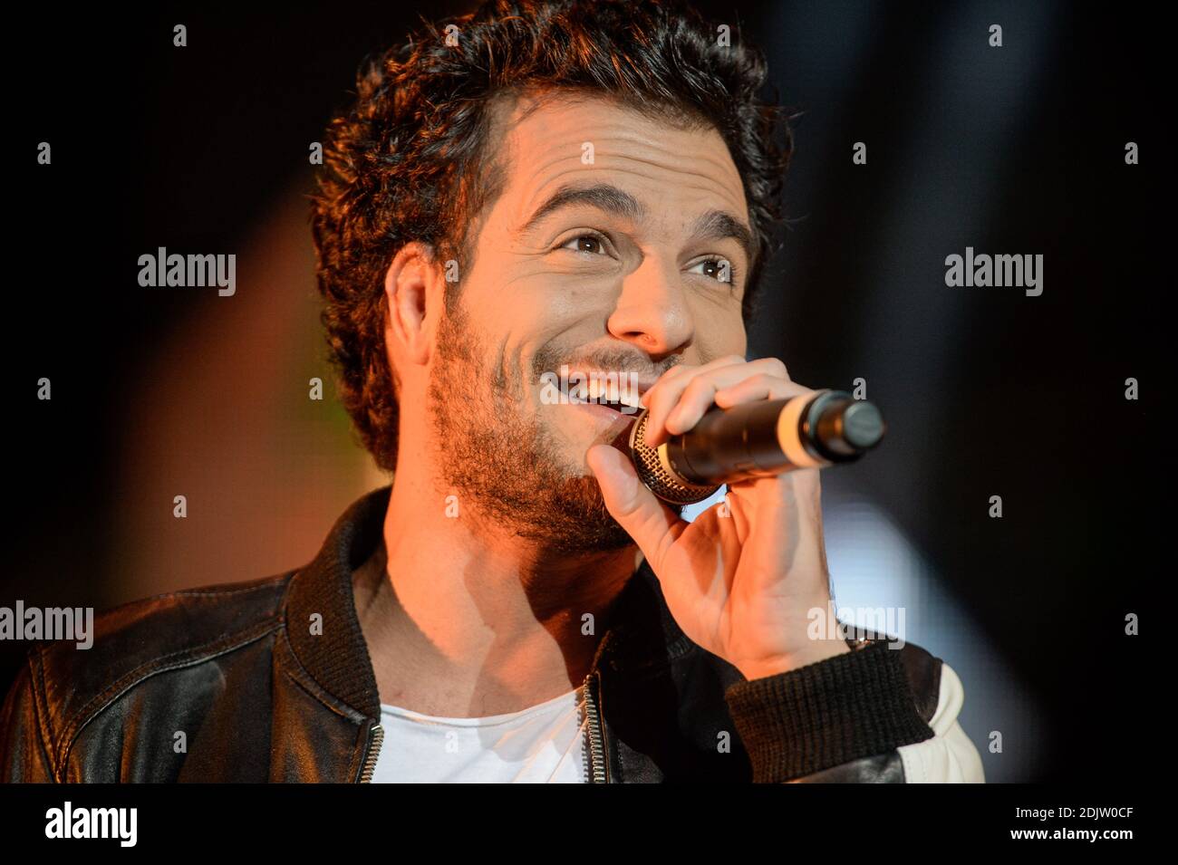 Amir performs on stage during the Scoop Live concert at Amphitheatre Salle 3000 in Lyon, France on November 16, 2016. Photo by Julien Reynaud/APS-Medias/ABACAPRESS.COM Stock Photo