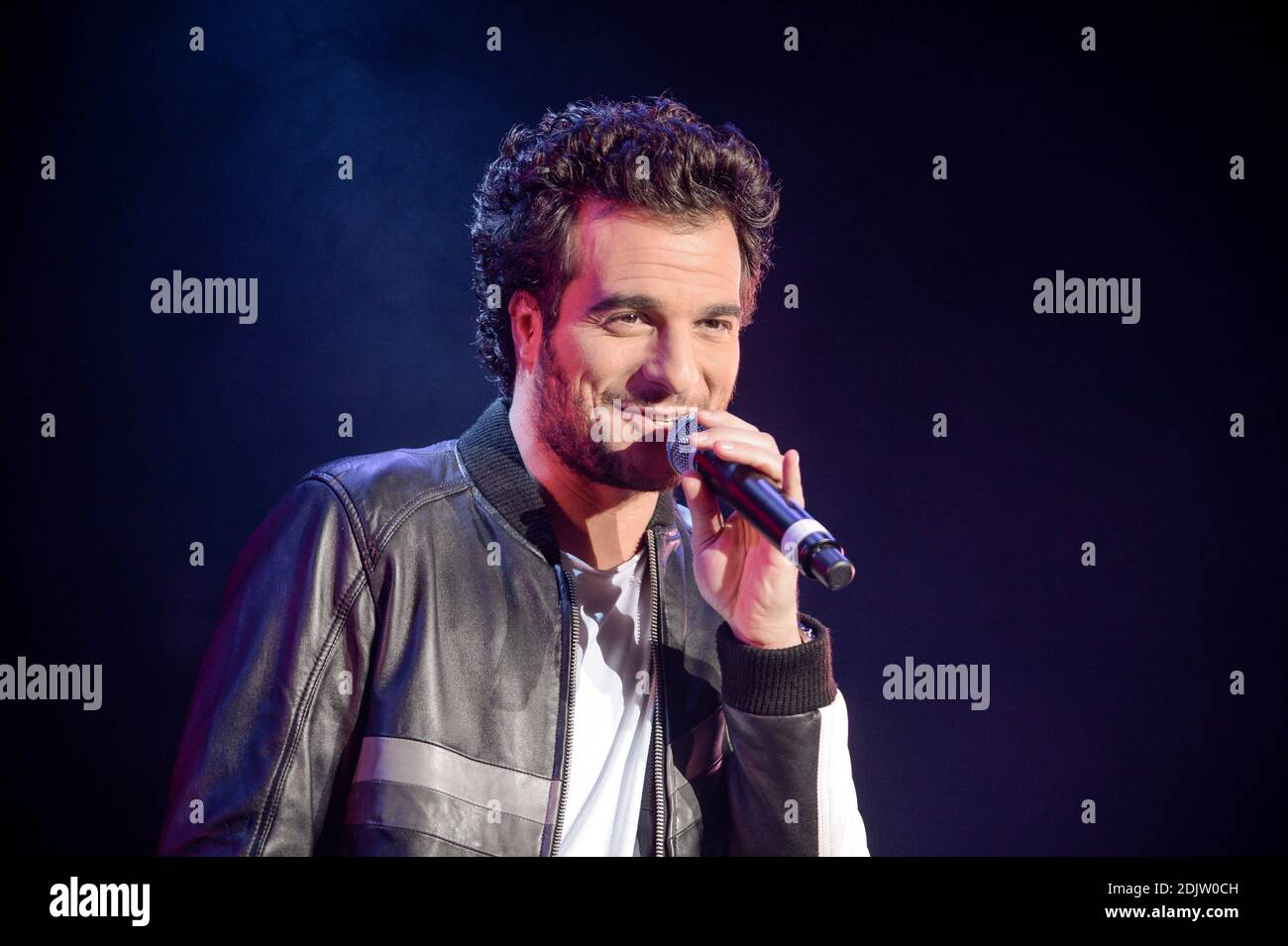 Amir performs on stage during the Scoop Live concert at Amphitheatre Salle 3000 in Lyon, France on November 16, 2016. Photo by Julien Reynaud/APS-Medias/ABACAPRESS.COM Stock Photo