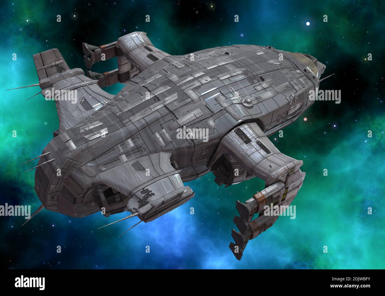 3D illustration future spaceship in deep space Stock Photo - Alamy