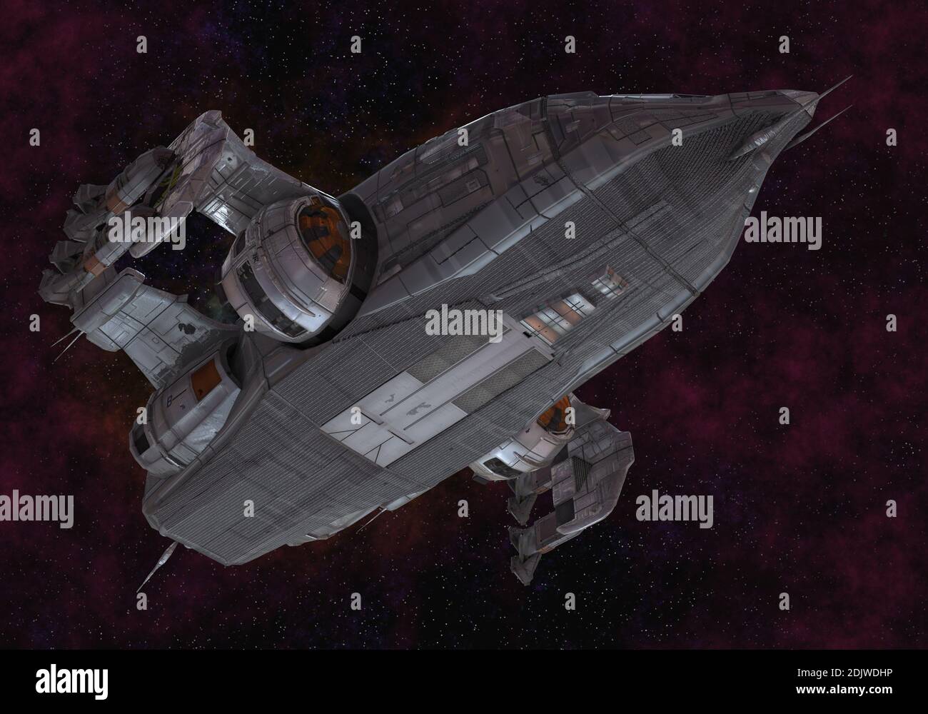 3D illustration future spaceship in deep space Stock Photo - Alamy
