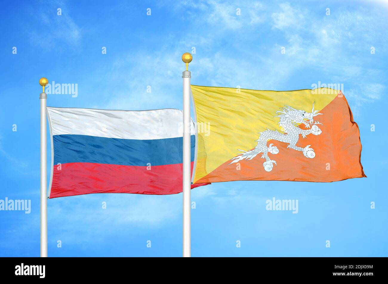 Russia bhutan flag hi-res stock photography and images - Alamy