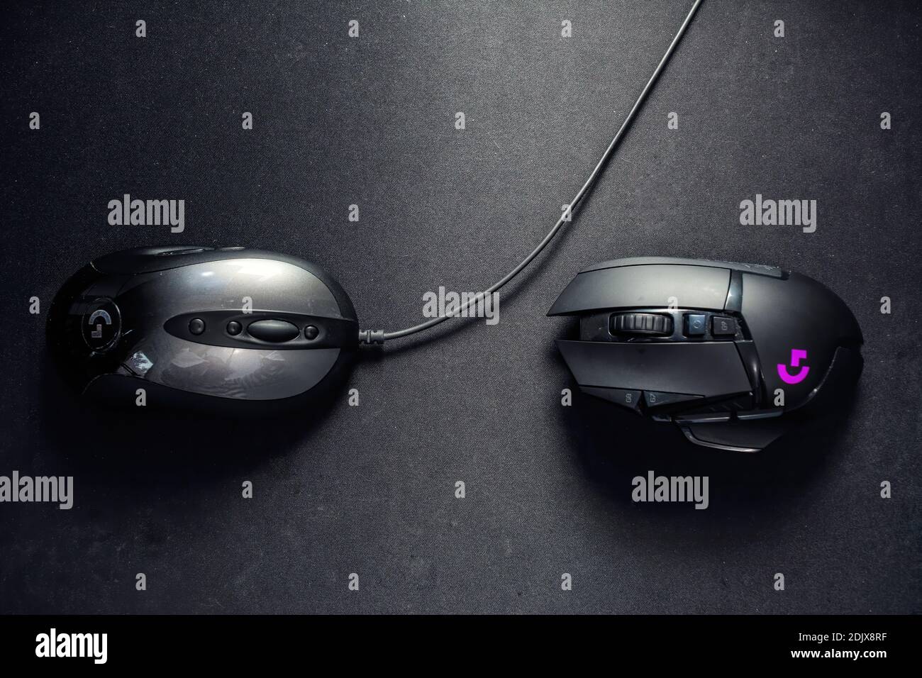 17 November 2020- Bucharest, Romania. The gaming mouse from Logitech G502  along with its older version G501 Stock Photo - Alamy