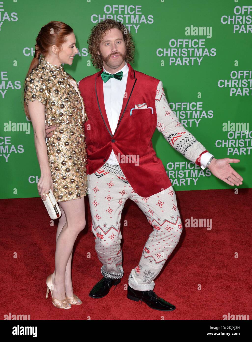 Kate Gorney and T. J. Miller attend the premiere of Paramount Pictures
