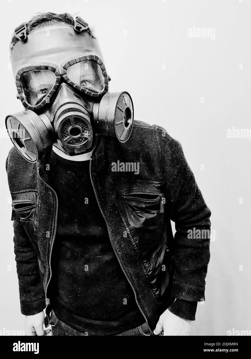 Man wearing gas mask Black and White Stock Photos & Images - Alamy