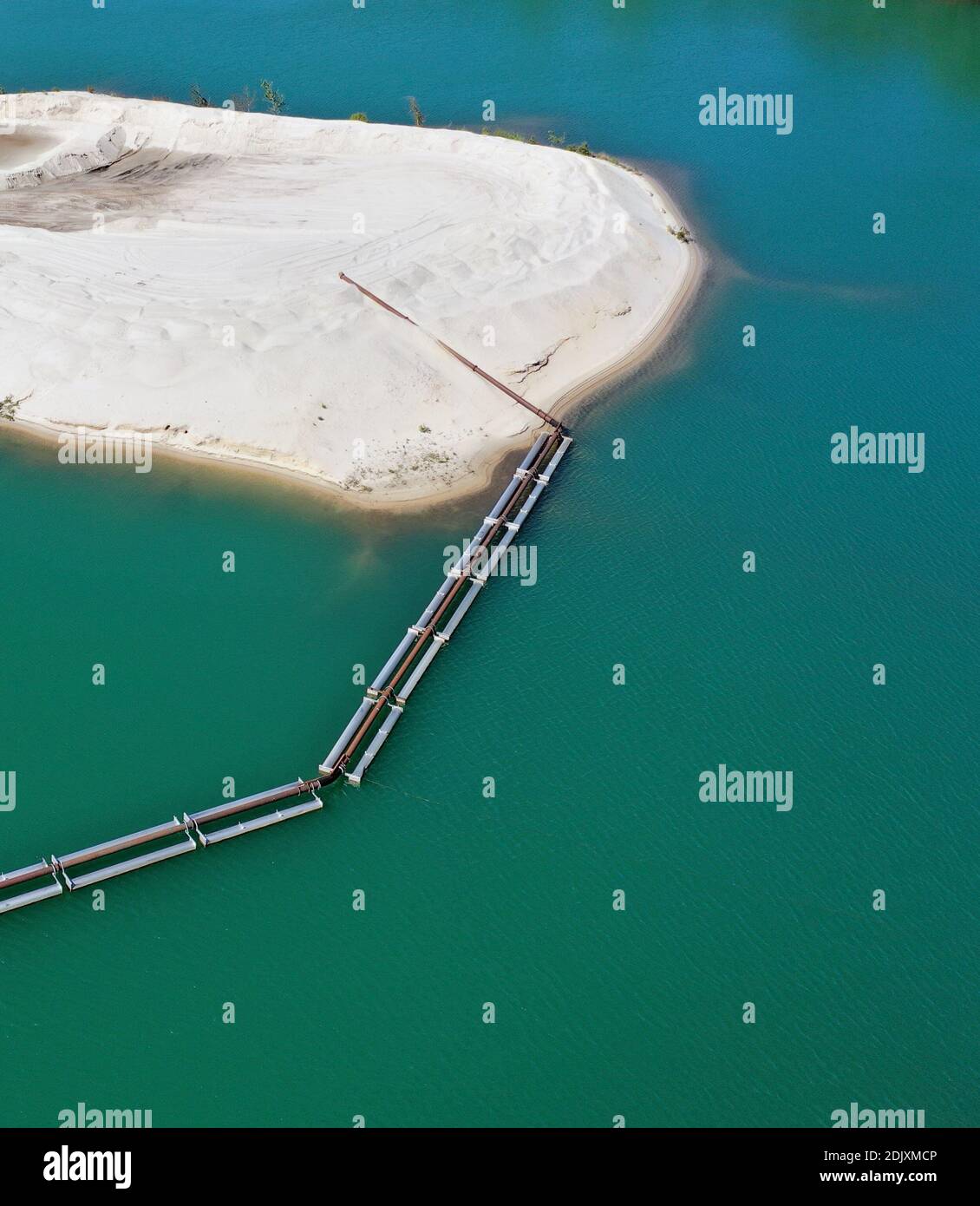 Abstract Aerial View Of A Sand Tongue In A Gravel Pond Stock Photo Alamy