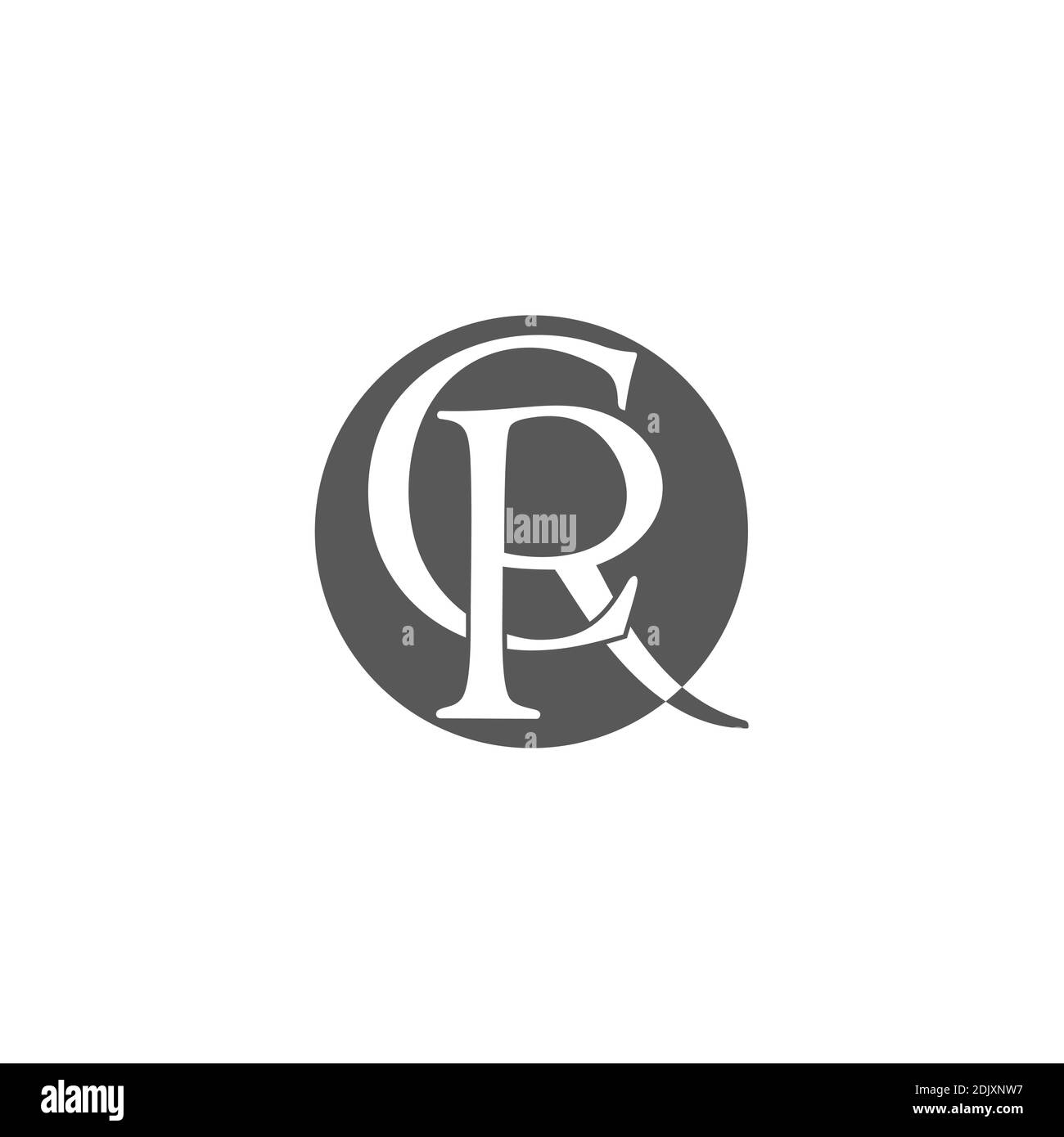 letter cr negative space circle logo vector Stock Vector